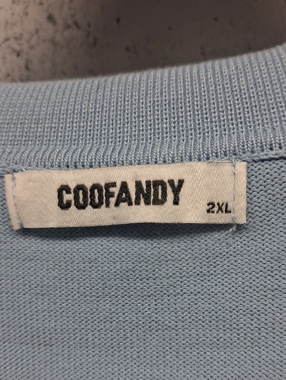 NWOT Mens Coofandy Light Blue Collared Shirt 2XL